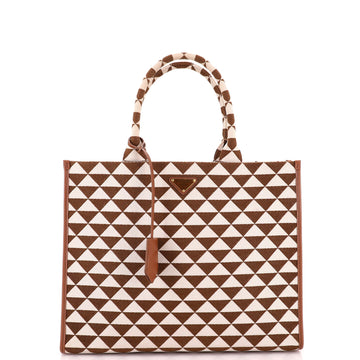 Prada Symbole Shopper Tote Jacquard Large