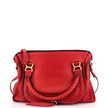 Chloe Marcie Braided Satchel Leather Large