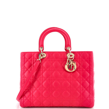 Christian Dior Lady Dior Bag Cannage Quilt Lambskin Large