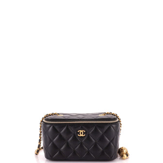 Chanel Pearl Crush Vanity Case with Chain Quilted Lambskin Small
