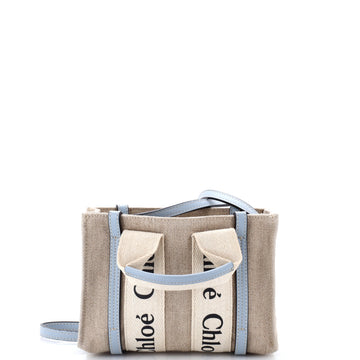 Chloe Woody Convertible Tote Canvas with Leather Mini