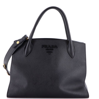 Prada Monochrome Tote Saffiano with City Calf Medium