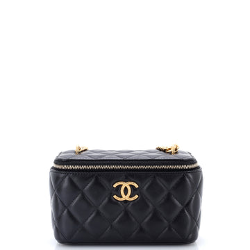 Chanel All Slide Long Vanity Case with Chain Quilted Lambskin Small