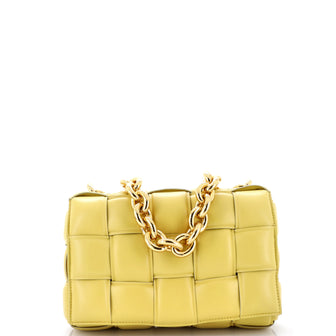 Bottega Veneta Cassette Chain Crossbody Bag Padded Maxi Intrecciato Leather