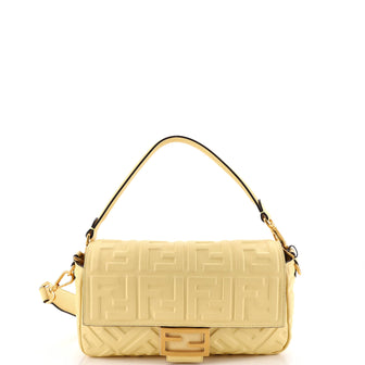 Fendi Baguette NM Bag Zucca Embossed Leather Medium