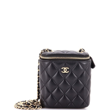 Chanel Vertical Classic Vanity Case with Chain Quilted Lambskin Small