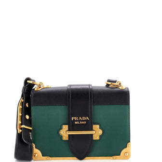 Prada Cahier Crossbody Bag Leather and Saffiano Leather Small