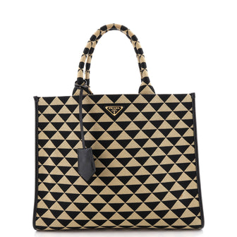 Prada Symbole Shopper Tote Jacquard Large