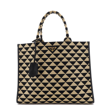 Prada Symbole Shopper Tote Jacquard Large