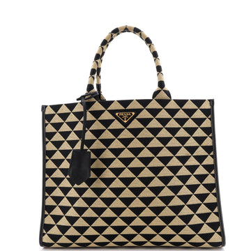 Prada Symbole Shopper Tote Jacquard Large