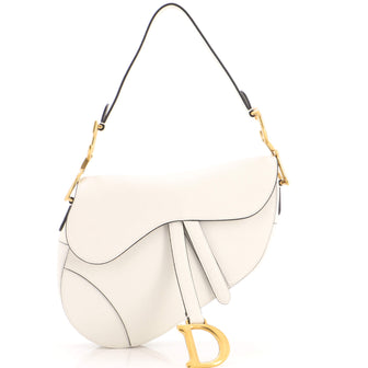 Christian Dior Saddle Handbag Leather Medium