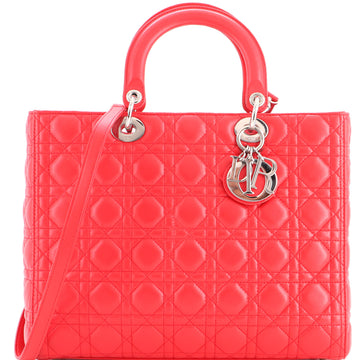 Christian Dior Lady Dior Bag Cannage Quilt Lambskin Large