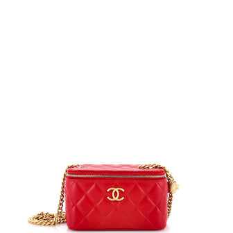 Chanel All Slide Long Vanity Case with Chain Quilted Lambskin Small