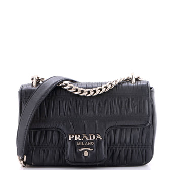 Prada Chain Flap Shoulder Bag Nappa Gaufre Small