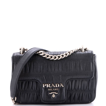 Prada Chain Flap Shoulder Bag Nappa Gaufre Small