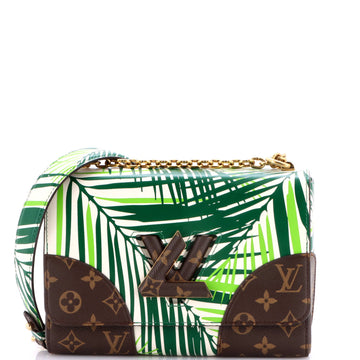 Louis Vuitton Twist Handbag Limited Edition Palm Print Leather with Monogram Canvas MM