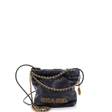 Chanel 22 Chain Hobo Quilted Caviar Mini