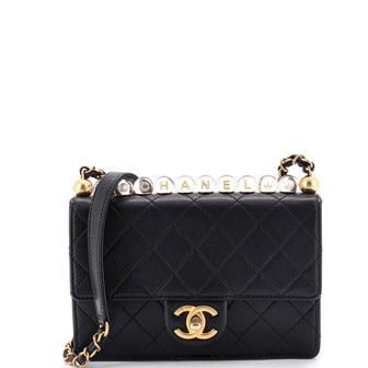 Chanel Chic Pearls Flap Bag Quilted Goatskin with Acrylic Beads Small