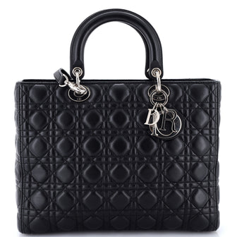 Christian Dior Lady Dior Bag Cannage Quilt Lambskin Large