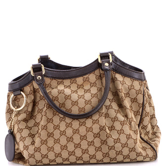 Gucci Sukey Tote GG Canvas with Leather Medium