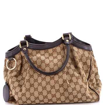 Gucci Sukey Tote GG Canvas with Leather Medium