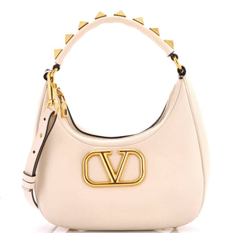 Valentino Garavani Stud Sign Zip Hobo Leather