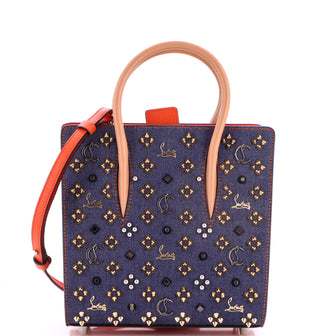 Christian Louboutin Paloma Tote Embellished Denim Small