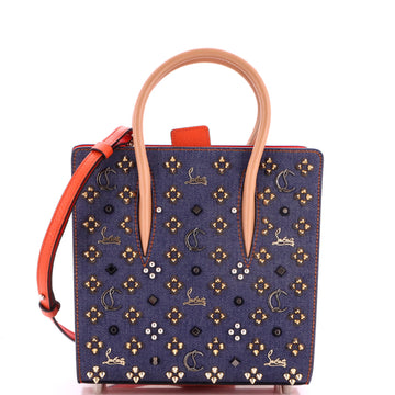 Christian Louboutin Paloma Tote Embellished Denim Small