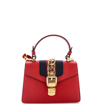 Gucci Sylvie Top Handle Bag Leather Mini