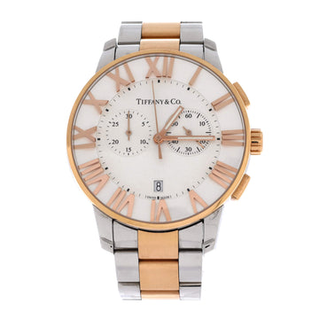Tiffany & Co. Atlas Dome Chronograph Automatic Watch Stainless Steel and Rose Gold 42