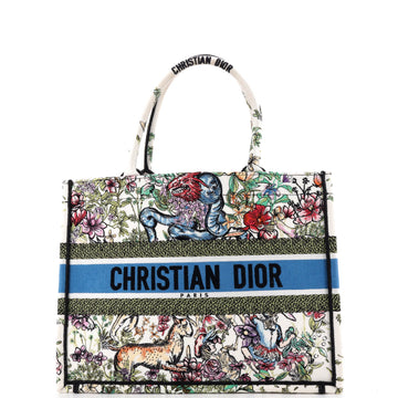 Christian Dior Book Tote Embroidered Canvas Medium