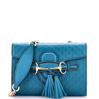 Gucci Emily Chain Flap Bag Microguccissima Leather Mini