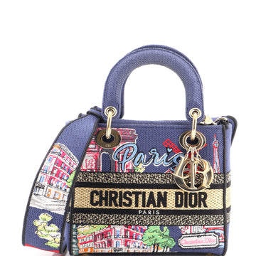 Christian Dior Lady D-Lite Bag Embroidered Raffia Medium