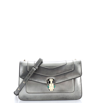 Bvlgari Serpenti Forever Shoulder Bag Metallic Leather Small