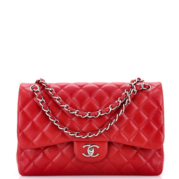 Chanel Classic Double Flap Bag Quilted Caviar Jumbo