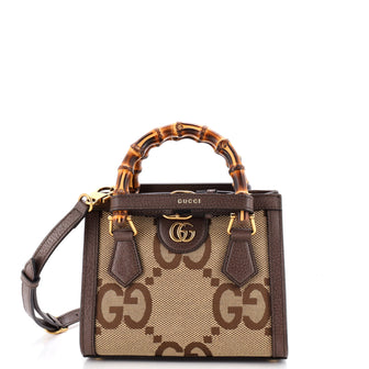 Gucci Diana NM Bamboo Handle Tote Jumbo GG Canvas Mini