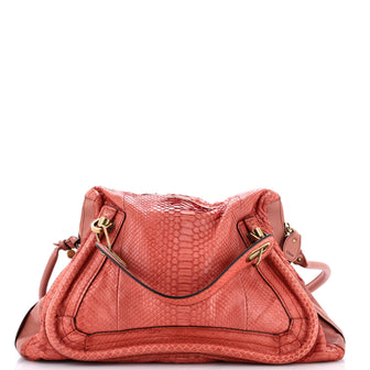 Chloe Paraty Top Handle Bag Python Medium