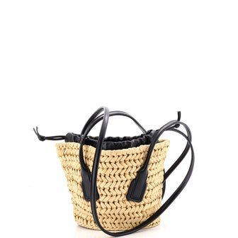 Bottega Veneta Arco Basket Bag Raffia with Leather Small