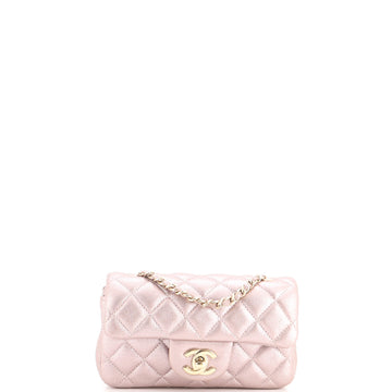 Chanel Classic Single Flap Bag Quilted Metallic Lambskin Mini