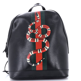 Gucci Kingsnake Web Backpack Printed Leather