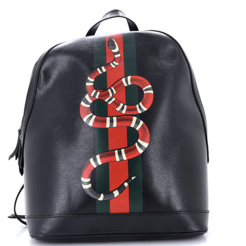 Gucci Kingsnake Web Backpack Printed Leather