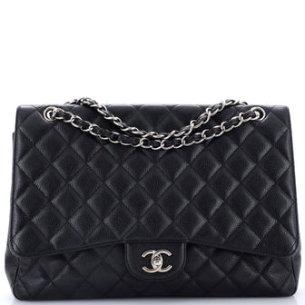 Chanel Classic Single Flap Bag Quilted Caviar Maxi