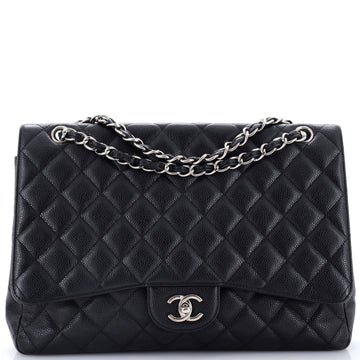 Chanel Classic Single Flap Bag Quilted Caviar Maxi