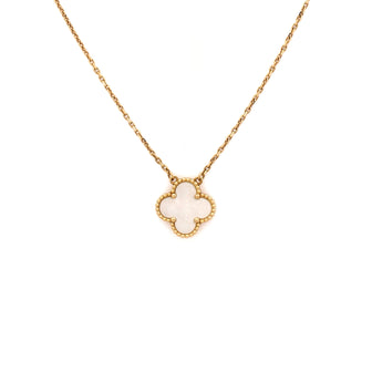 Van Cleef & Arpels Vintage Alhambra Pendant Necklace 18K Yellow Gold and Mother of Pearl