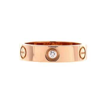 Cartier Love 3 Diamonds Band Ring 18K Rose Gold with Diamonds