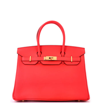 Hermes Birkin Handbag Rouge de Coeur Epsom with Gold Hardware 30