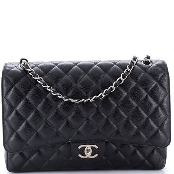 Chanel Classic Double Flap Bag Quilted Caviar Maxi