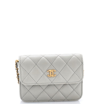 Chanel Pearl Crush Flap Clutch with Chain Quilted Lambskin Mini