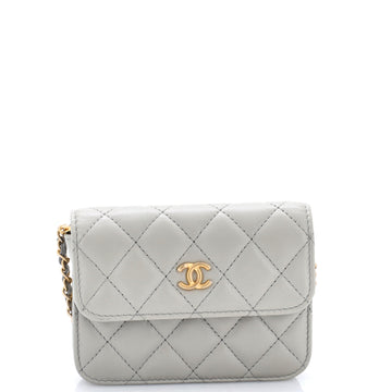 Chanel Pearl Crush Flap Clutch with Chain Quilted Lambskin Mini