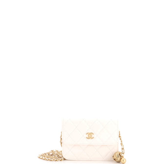 Chanel Pearl Crush Flap Clutch with Chain Quilted Lambskin Mini
